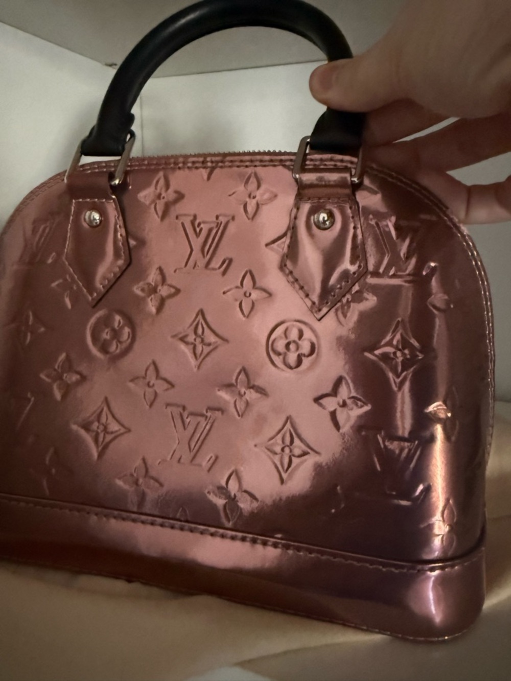 Louis Vuitton Alma BB Rose Cuivre Vernis - Picture 9 of 16